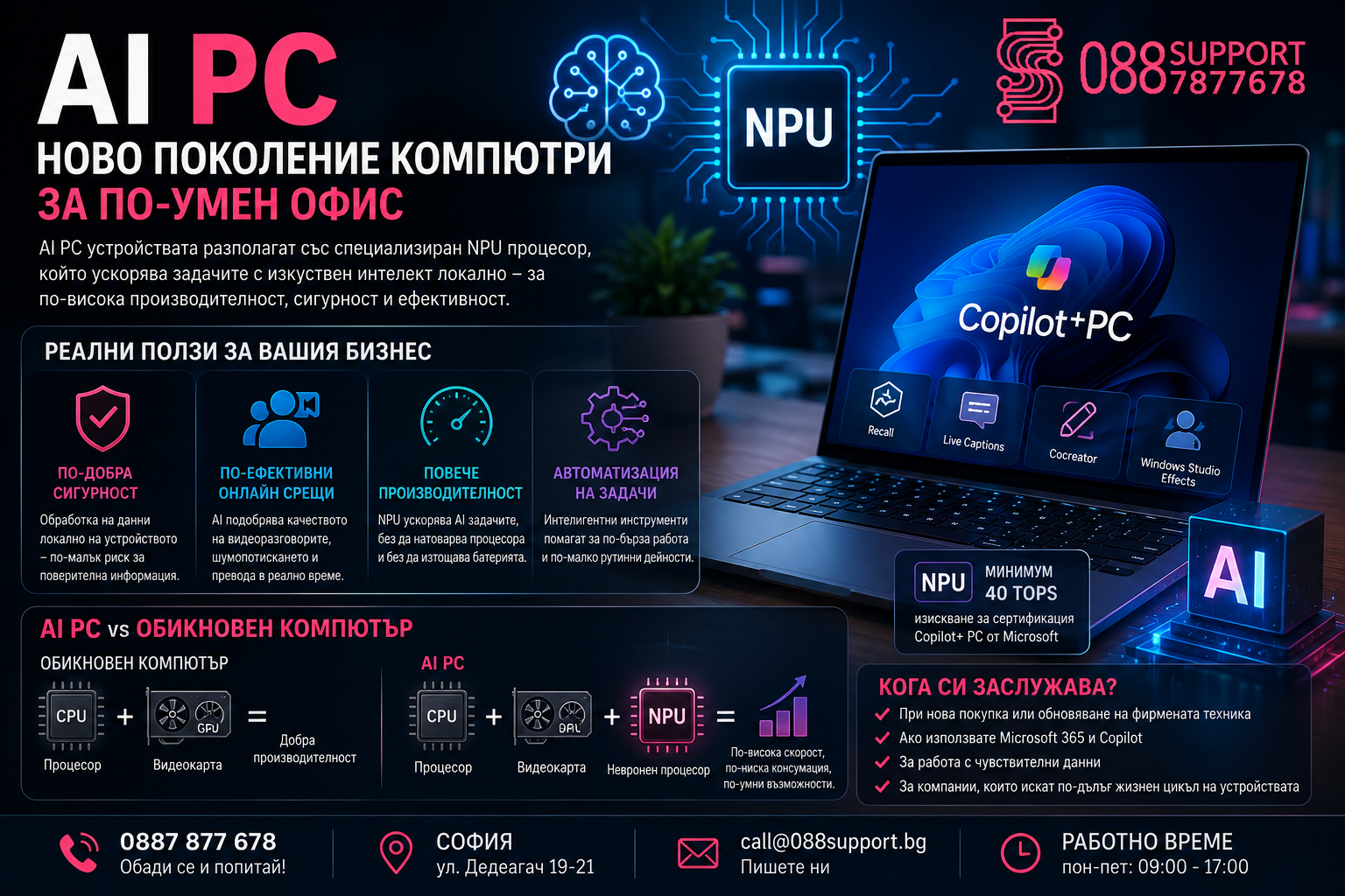 AI PC – Заслужава ли си нов компютър с изкуствен интелект за офиса?