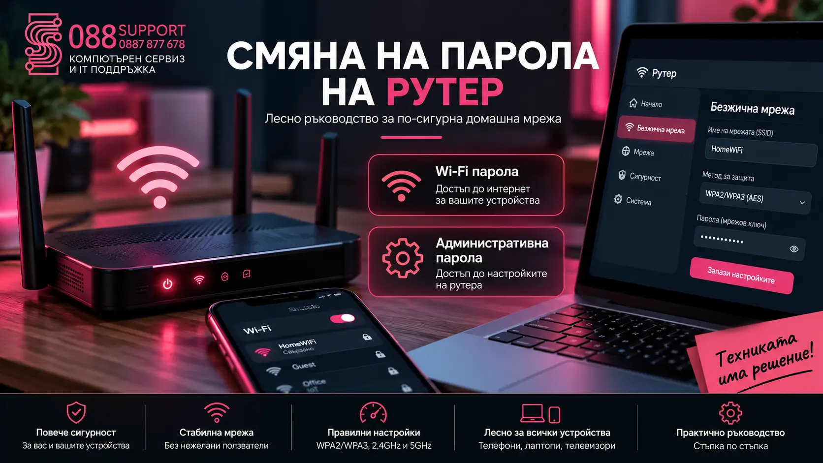 Смяна на парола на рутер – лесно ръководство за по-сигурна домашна мрежа 2026